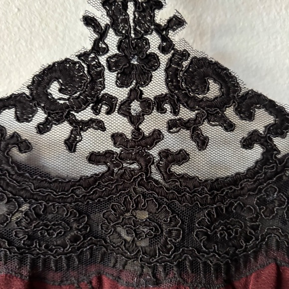 NWOT Free People Tough Love Goth Fit & Flare Dress in Black and Burgundy - Picture 8 of 14